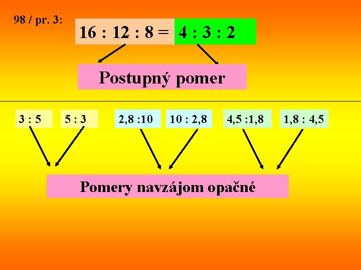 98 / pr. 3: 16 : 12 : 8 = 4 : 3 :