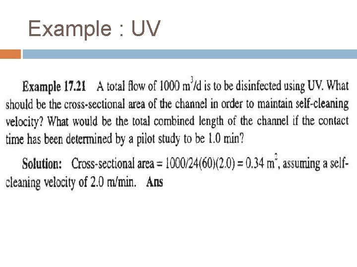 Example : UV 