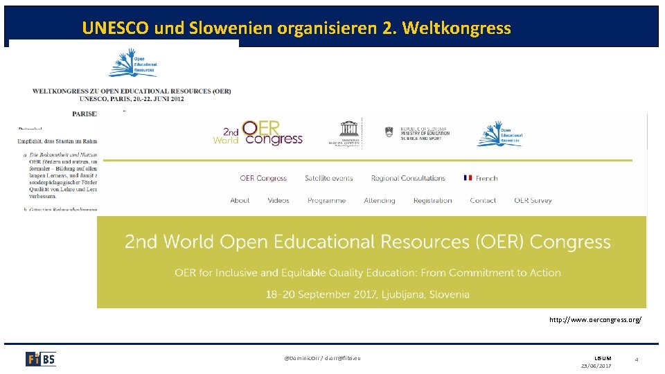 UNESCO und Slowenien organisieren 2. Weltkongress http: //www. oercongress. org/ @Dominic. Orr / d.