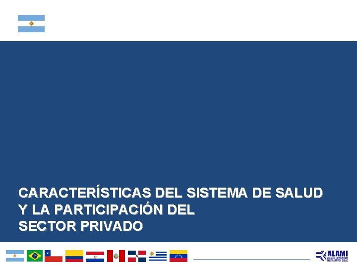 CARACTERÍSTICAS DEL SISTEMA DE SALUD Y LA PARTICIPACIÓN DEL SECTOR PRIVADO 