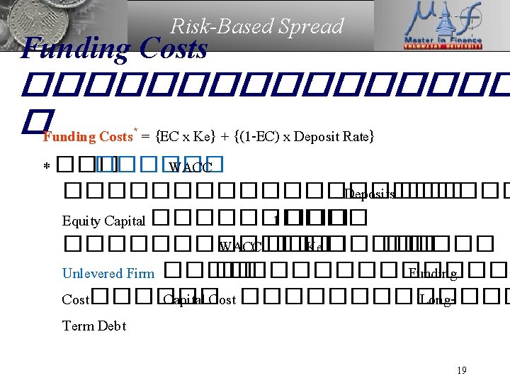 Risk-Based Spread Funding Costs �������� �Funding Costs* = {EC x Ke} + {(1 -EC)