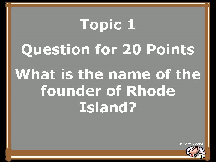 Topic 1 Question for 20 Points What is the name of the founder of