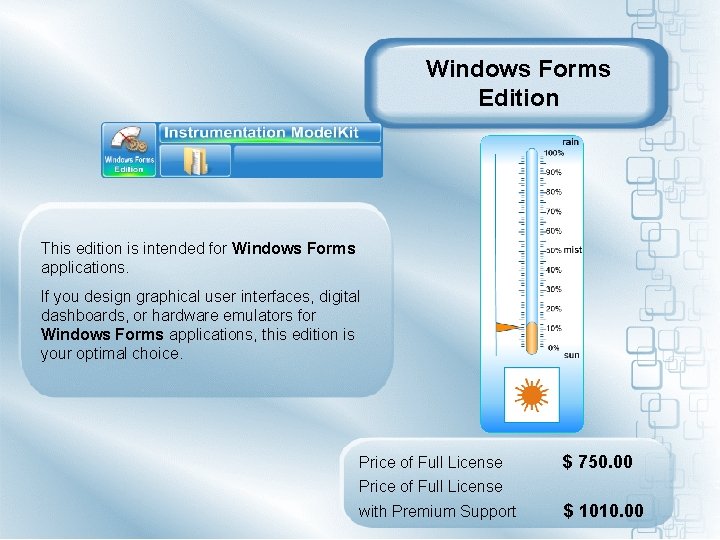 Windows Forms Edition This edition is intended for Windows Forms applications. If you design