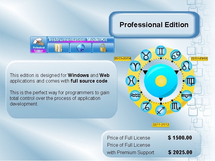 Professional Edition This edition is designed for Windows and Web applications and comes with