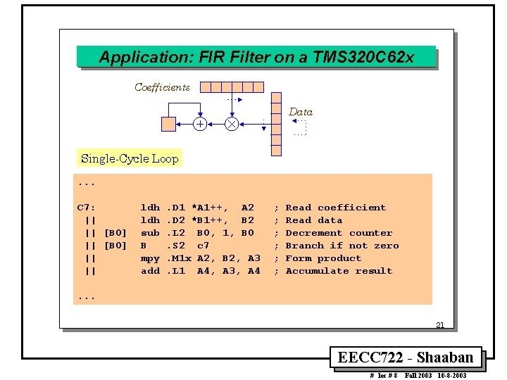 EECC 722 - Shaaban # lec # 8 Fall 2003 10 -8 -2003 