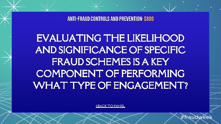 Anti-Fraud Controls and Prevention· $800 EVALUATING THE LIKELIHOOD AND SIGNIFICANCE OF SPECIFIC FRAUD SCHEMES