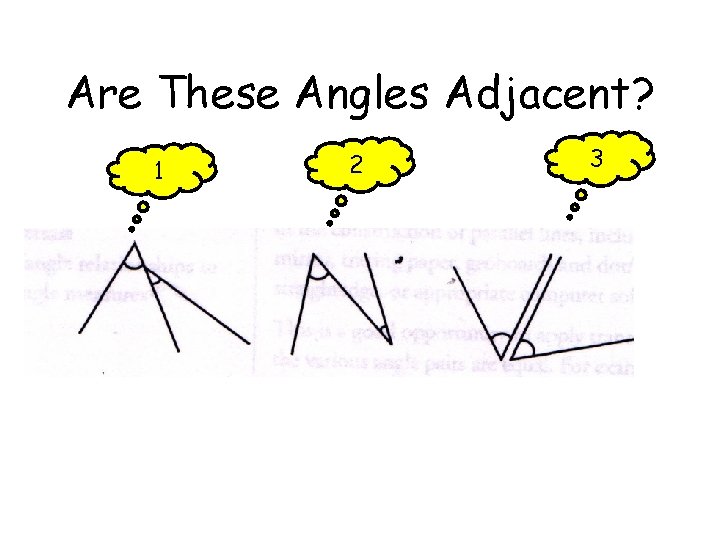 Are These Angles Adjacent? 1 2 3 