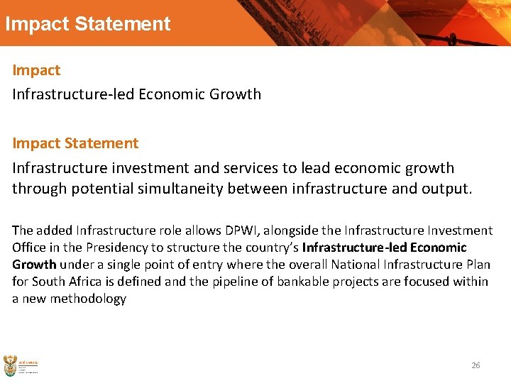 Impact Statement Impact Infrastructure-led Economic Growth Impact Statement Infrastructure investment and services to lead