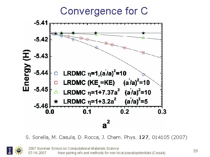 Convergence for C S. Sorella, M. Casula, D. Rocca, J. Chem. Phys. 127, 014105