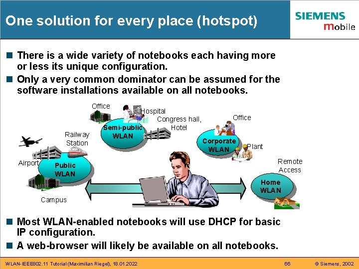One solution for every place (hotspot) n There is a wide variety of notebooks One solution for every place (hotspot) n There is a wide variety of notebooks