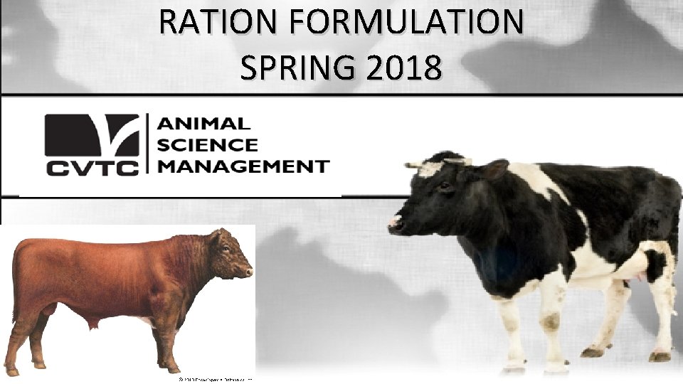 RATION FORMULATION SPRING 2018 
