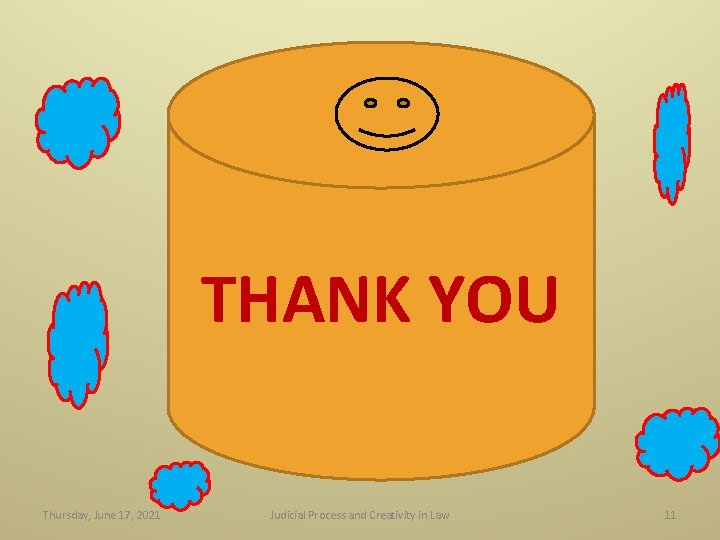 THANK YOU Thursday, June 17, 2021 Judicial Process and Creativity in Law 11 THANK YOU Thursday, June 17, 2021 Judicial Process and Creativity in Law 11