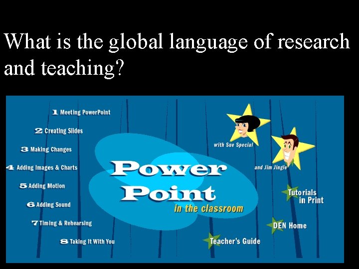 What is the global language of research and teaching? 