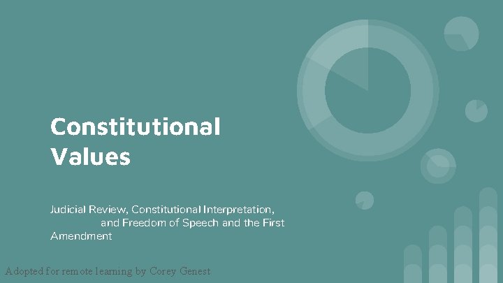 Constitutional Values Judicial Review, Constitutional Interpretation, and Freedom of Speech and the First Amendment