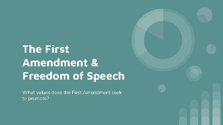 The First Amendment & Freedom of Speech What values does the First Amendment seek