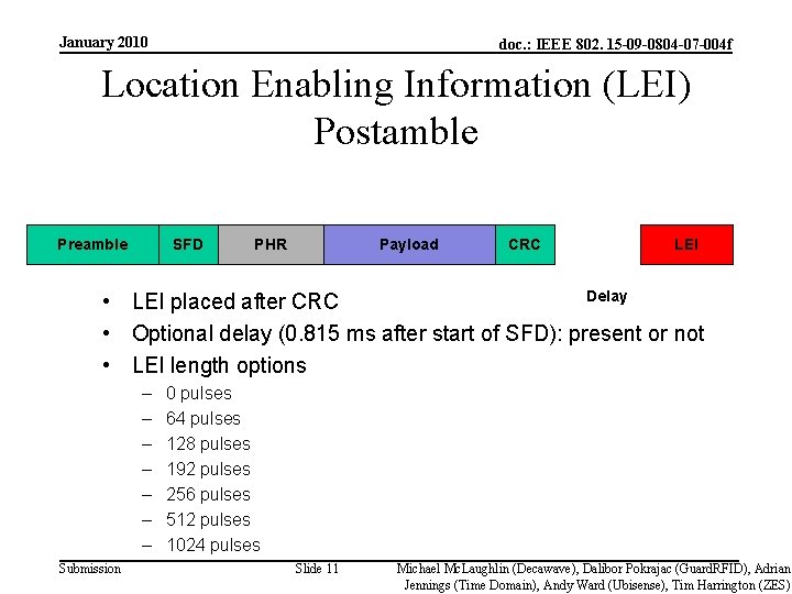 January 2010 doc. : IEEE 802. 15 -09 -0804 -07 -004 f Location Enabling