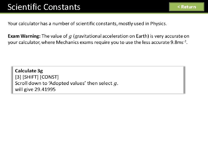 Scientific Constants < Return 