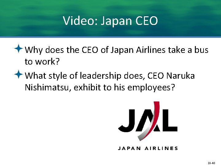 Video: Japan CEO ªWhy does the CEO of Japan Airlines take a bus to