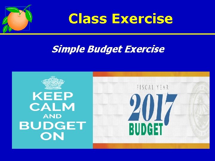 Class Exercise Simple Budget Exercise 