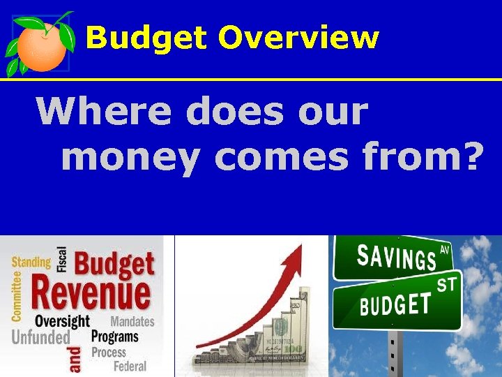 Budget Overview Where does our money comes from? 