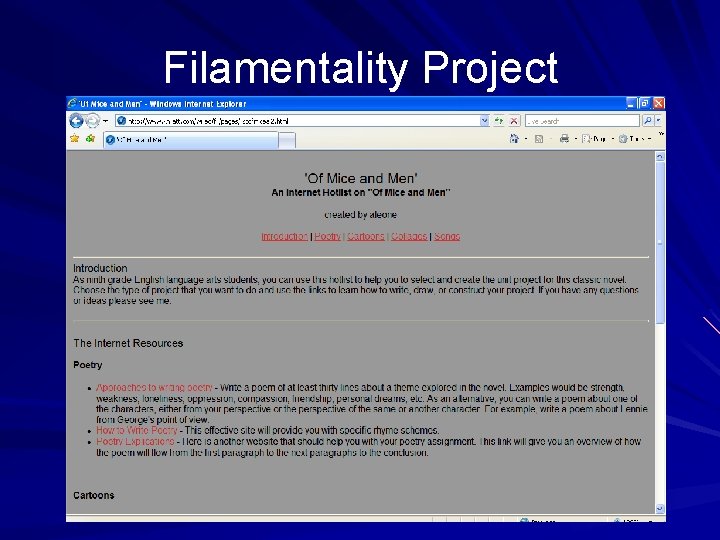 Filamentality Project 