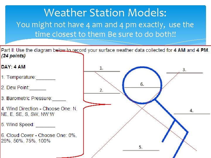 Weather Station Models: You might not have 4 am and 4 pm exactly, use