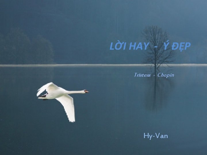 LỜI HAY - Ý ĐẸP Tristess - Chopin Hy-Van 