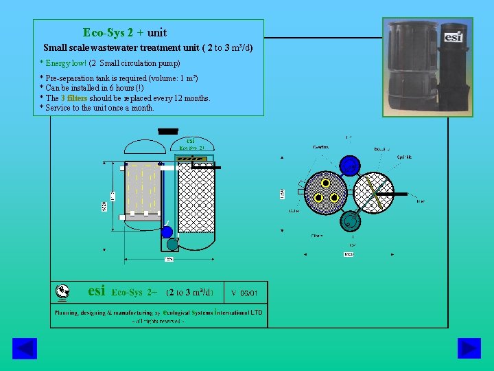 Eco-Sys 2 + unit Small scale wastewater treatment unit ( 2 to 3 m³/d)