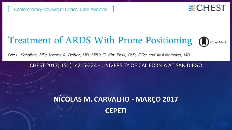 CHEST 2017; 151(1): 215 -224 - UNIVERSITY OF CALIFORNIA AT SAN DIEGO NÍCOLAS M.