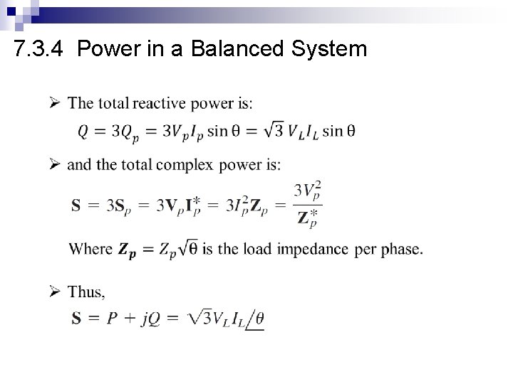 7. 3. 4 Power in a Balanced System 