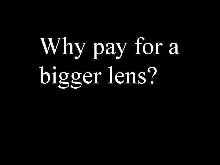 Why pay for a bigger lens? 