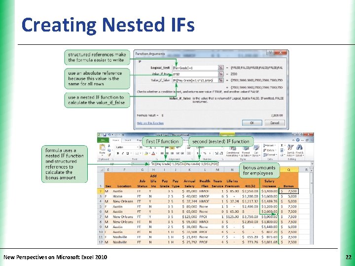 Creating Nested IFs New Perspectives on Microsoft Excel 2010 XP 22 