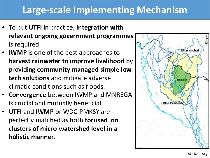 Large-scale Implementing Mechanism • To put UTFI in practice, integration with relevant ongoing government