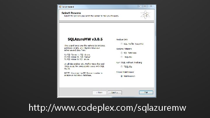 http: //www. codeplex. com/sqlazuremw 