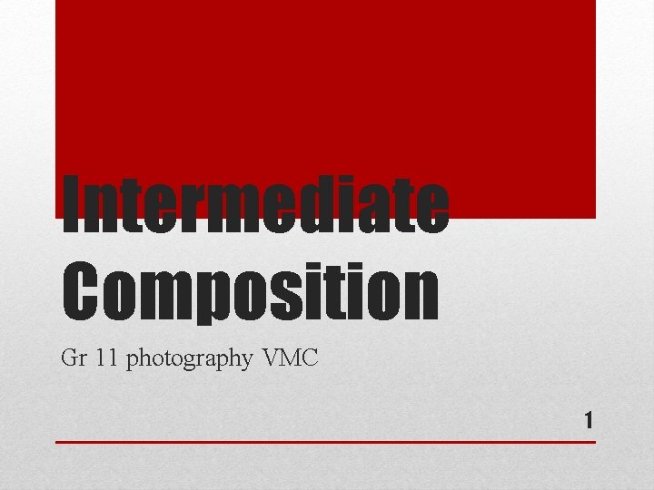 Intermediate Composition Gr 11 photography VMC 1 