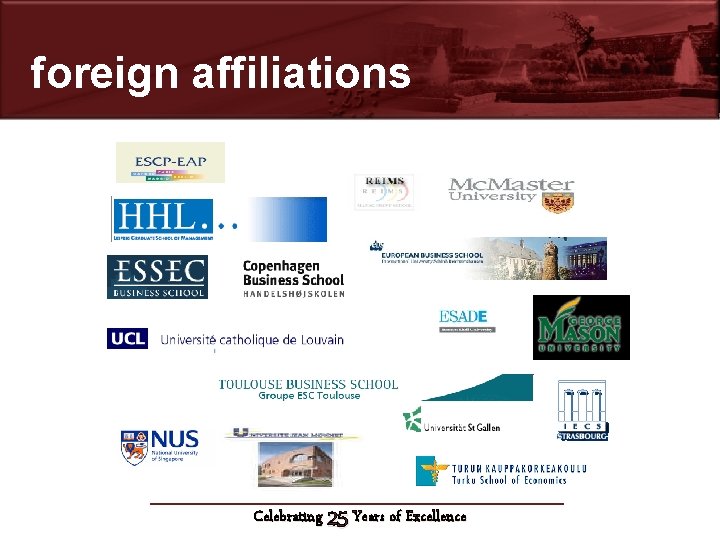 head affiliations foreign Celebrating 25 Years of Excellence 