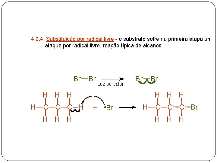 4. 2. 4. Substituição por radical livre - o substrato sofre na primeira etapa