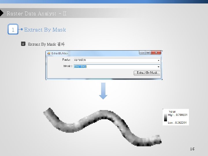 Raster Data Analyst - II 1 Extract By Mask √ Extract By Mask 결과