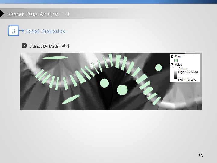 Raster Data Analyst - II 3 Zonal Statistics √ Extract By Mask : 결과