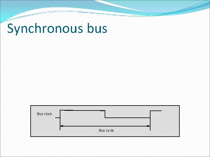 Synchronous bus Bus clock Bus cycle 