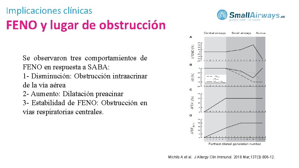 Implicaciones clínicas FENO y lugar de obstrucción Se observaron tres comportamientos de FENO en