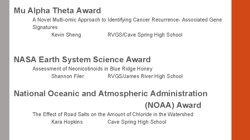 Mu Alpha Theta Award A Novel Multi-omic Approach to Identifying Cancer Recurrence- Associated Gene Mu Alpha Theta Award A Novel Multi-omic Approach to Identifying Cancer Recurrence- Associated Gene