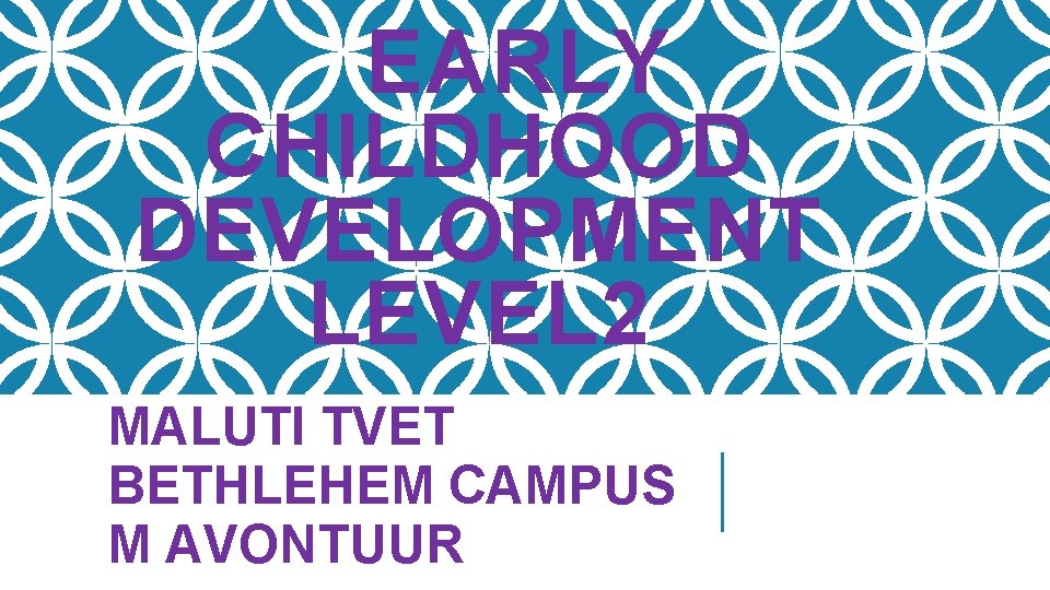 EARLY CHILDHOOD DEVELOPMENT LEVEL 2 MALUTI TVET BETHLEHEM