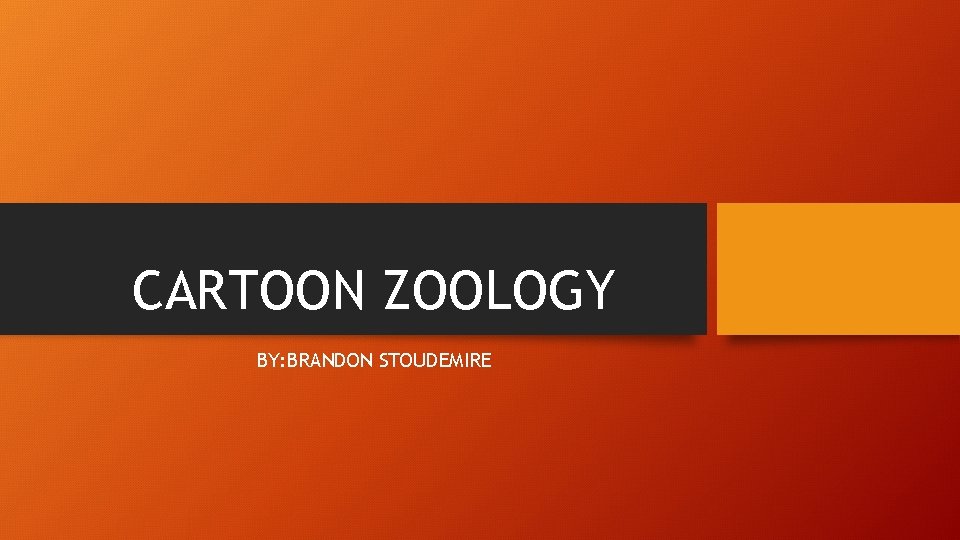 CARTOON ZOOLOGY BY: BRANDON STOUDEMIRE 