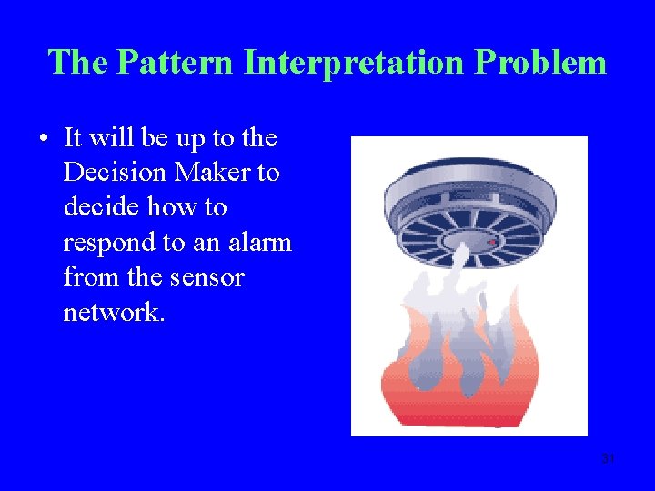 The Pattern Interpretation Problem • It will be up to the Decision Maker to