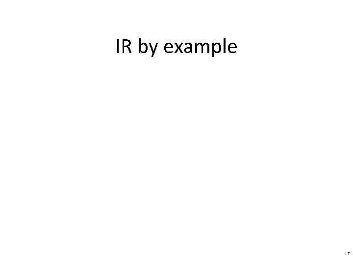 IR by example 17 