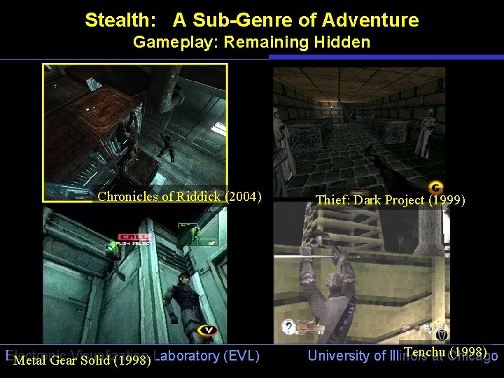 Stealth: A Sub-Genre of Adventure Gameplay: Remaining Hidden Chronicles of Riddick (2004) Electronic Metal