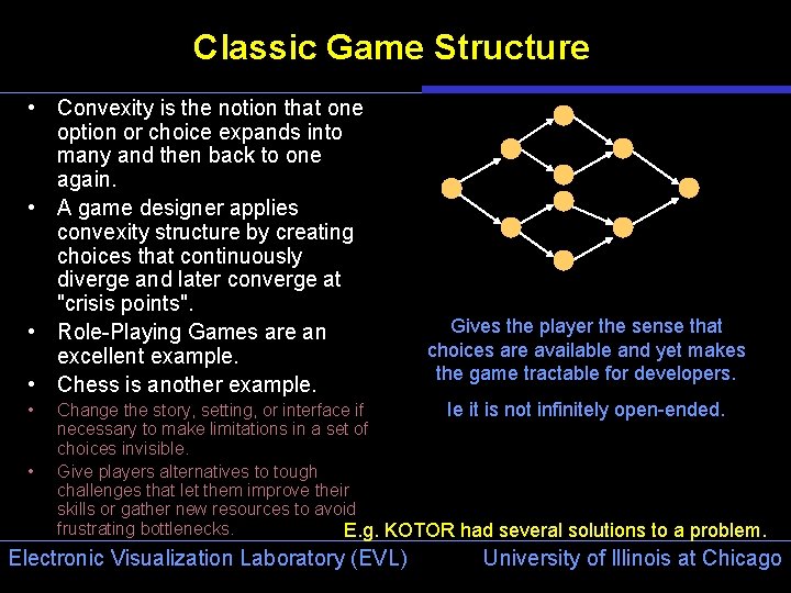Classic Game Structure • Convexity is the notion that one option or choice expands