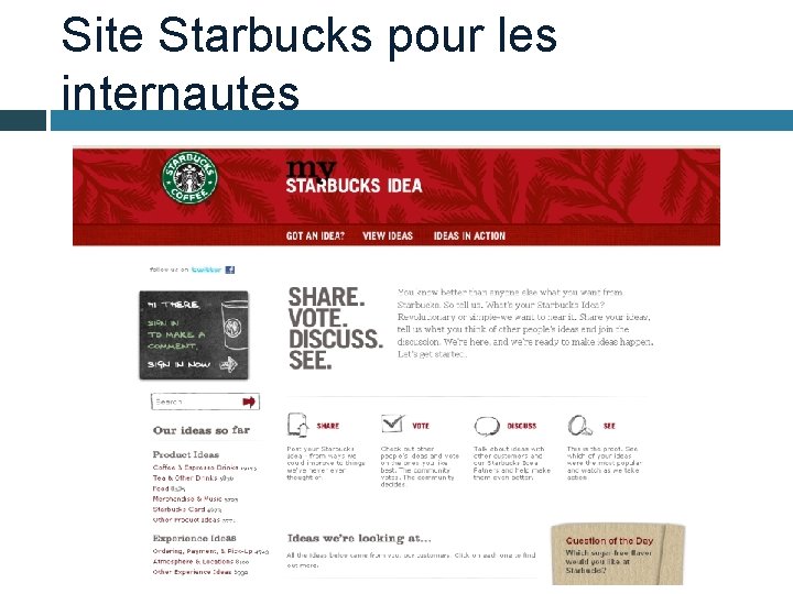 Site Starbucks pour les internautes 