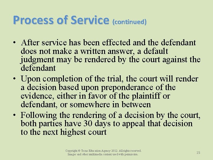 Civil Procedure Law Enforcement II Copyright and Terms